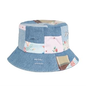 GuanGu Floral Denim Bucket Hat for Women Beach Sun Caps Summer